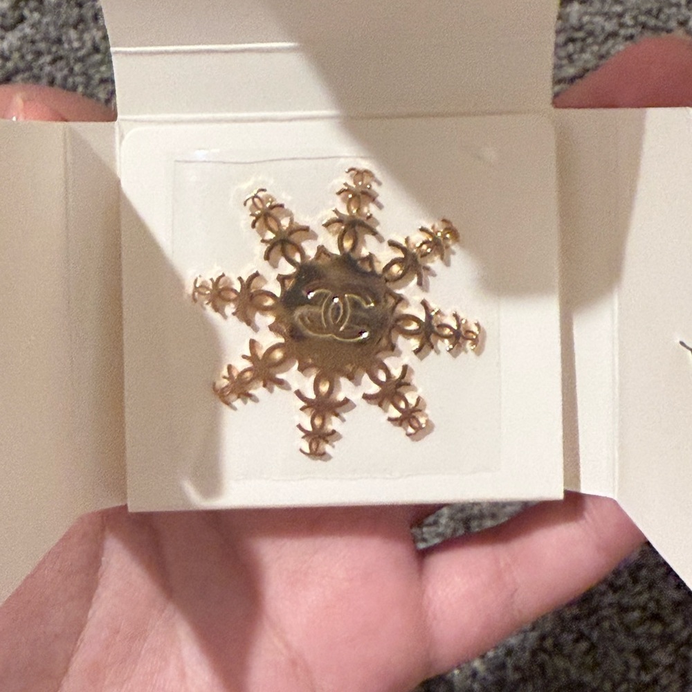 Chanel Gold Snowflake Brooch